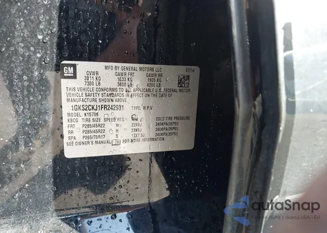 2015 GMC Yukon Denali from USA, damaged, VIN 1GKS2CKJ1FR242931